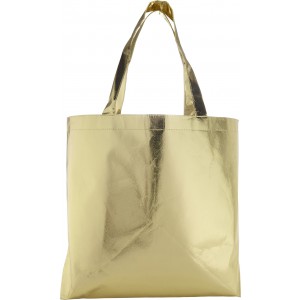 Nonwoven (80 gr/m2) laminated shopping bag Johnathan, gold (Shopping bags)