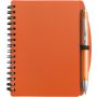 A6 Wire bound notebook and ballpen, orange