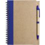 Wire bound notebook with ballpen. Stella, blue