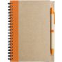 Wire bound notebook with ballpen. Stella, orange