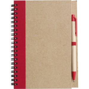 Wire bound notebook with ballpen. Stella, red (Notebooks)