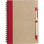 Wire bound notebook with ballpen. Stella, red