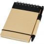Zuse A7 recycled jotter notepad with pen, Natural, solid black