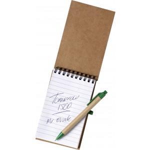 Cardboard notebook Emory, green (Notebooks)