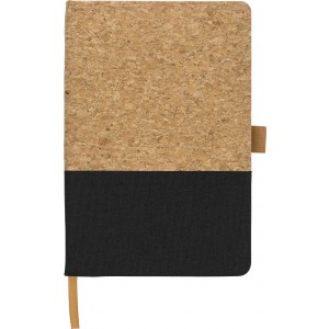 Cork and cotton notebook Trevor, black (Notebooks)