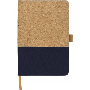 Cork and cotton notebook Trevor, blue (Notebooks)
