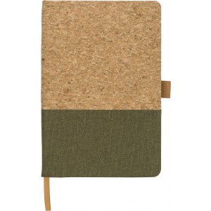 Cork and cotton notebook Trevor, green (Notebooks)