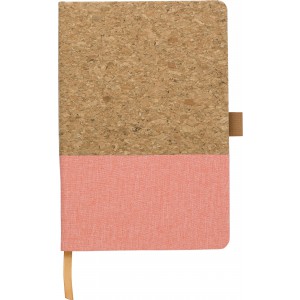 Cork and cotton notebook Trevor, peach (Notebooks)