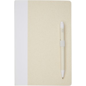 Dairy Dream A5 size reference notebook and ballpoint pen set, White (Notebooks)