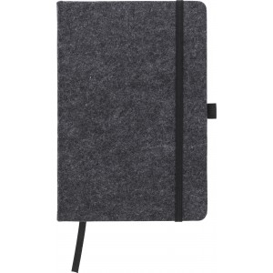 RPET felt notebook Harper, dark grey (Notebooks)