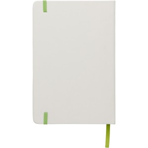 Spectrum A5 white notebook with coloured strap, White,Lime (Notebooks)