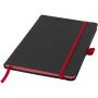 Colour-edge A5 hard cover notebook, solid black,Red