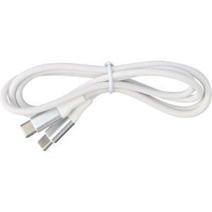 Nylon charging cable Jacob, white (Eletronics cables, adapters)