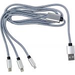 Nylon charging cable, silver (8597-32CD)