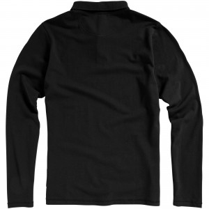 Oakville long sleeve men's polo, solid black (Long-sleeved shirt)