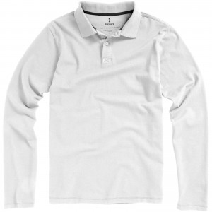 Oakville long sleeve men's polo, White (Long-sleeved shirt)