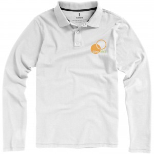 Oakville long sleeve men's polo, White (Long-sleeved shirt)