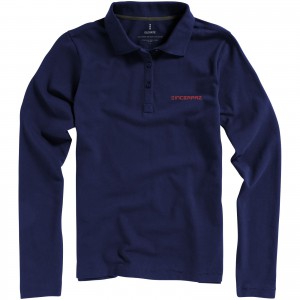 Oakville long sleeve women's polo, Navy (Long-sleeved shirt)