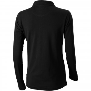 Oakville long sleeve women's polo, solid black (Long-sleeved shirt)