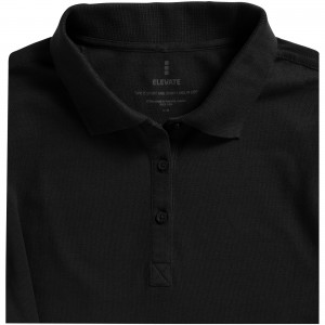 Oakville long sleeve women's polo, solid black (Long-sleeved shirt)