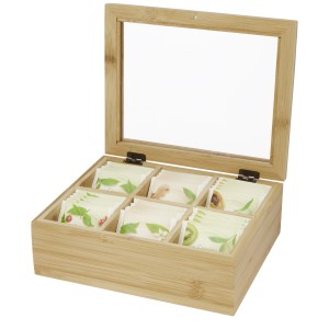 Ocre bamboo tea box, Natural (Wood kitchen equipments)