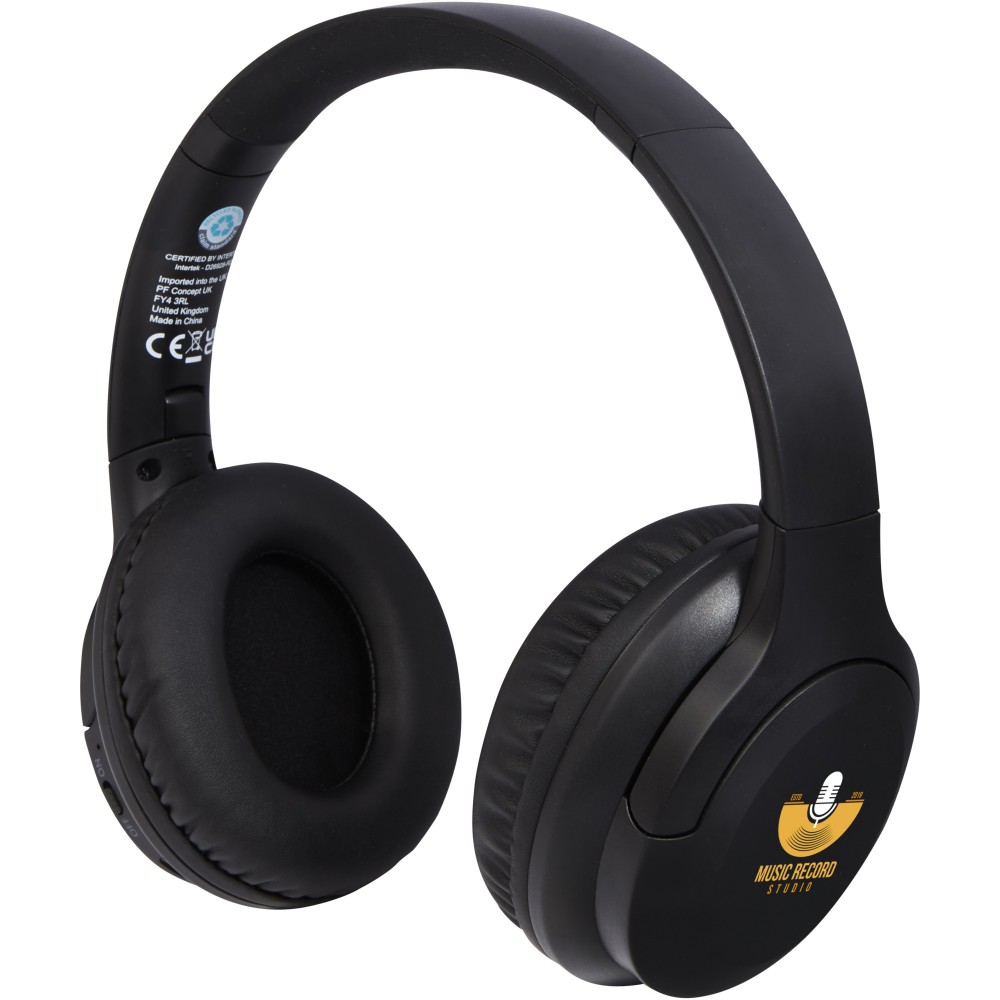 Loop Bluetooth(r)-Kopfhörer aus recyceltem Kunststoff, schwa (Ohrhörer, Kopfhörer)