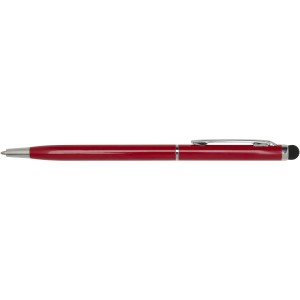 Ore aluminium ballpoint pen with stylus (blue ink), Red (Metallic pen)