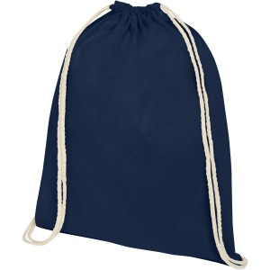 Oregon 140 g/m2 cotton drawstring backpack, Navy (Backpacks)