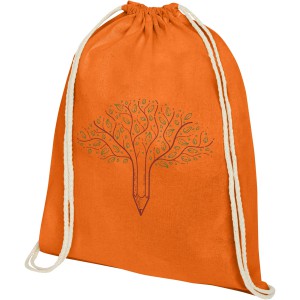 Oregon 140 g/m2 cotton drawstring backpack, Orange (Backpacks)