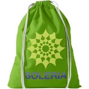 Oregon cotton drawstring backpack, Lime (Backpacks)