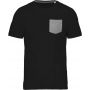 ORGANIC COTTON T-SHIRT WITH POCKET DETAIL, Black/Grey Heather