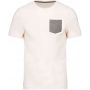 ORGANIC COTTON T-SHIRT WITH POCKET DETAIL, Cream/Grey Heather