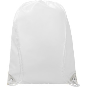 Oriole drawstring backpack with coloured corners, White, Yellow (Backpacks)