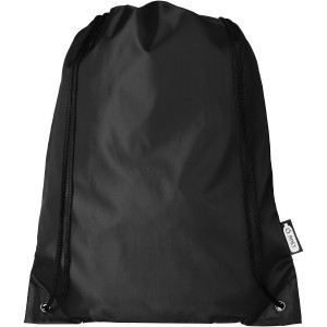 Oriole RPET drawstring backpack, solid black (Backpacks)