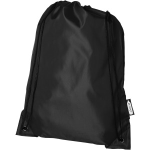 Oriole RPET drawstring backpack, solid black (Backpacks)