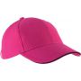 ORLANDO - 6 PANELS CAP, Fuchsia/Black