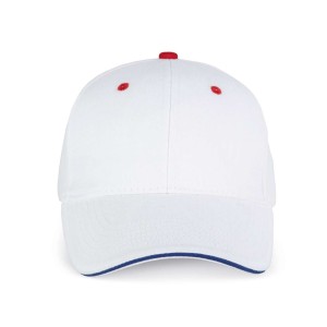 ORLANDO - 6 PANELS CAP, White/Royal Blue/Red (Hats)