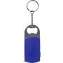 Metal bottle opener with steel keyring, cobalt blue