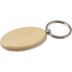 Oval wooden key holder with metal ring, Brown (7300-11CD)