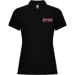 Pegaso Premium short sleeve women's polo, Solid black (Polo shirt, 90-100% cotton)