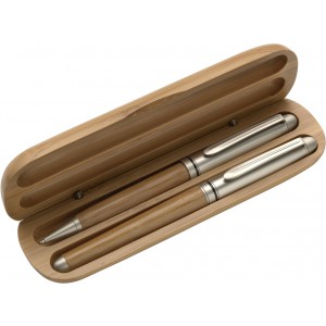 Bamboo writing set Addie, brown (Pen sets)