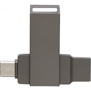USB-Stick aus verzinkter Oberflche Dorian, stahlgrau