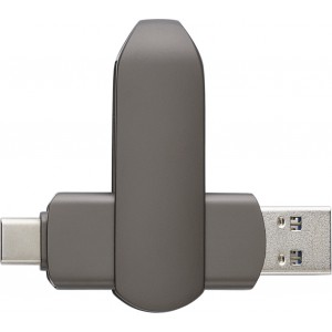 USB-Stick aus verzinkter Oberflche Harlow, stahlgrau