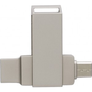 USB-Stick aus verzinkter Oberflche Dorian, Silber