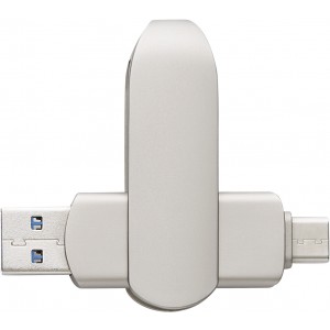 USB-Stick aus verzinkter Oberflche Harlow, Silber