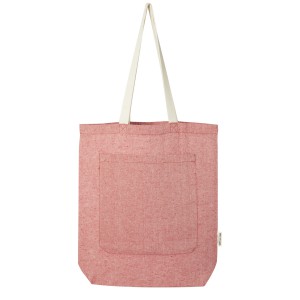 Pheebs 150 g/m2 recycled cotton tote bag with front pocket 9L, Heather red (cotton bag)