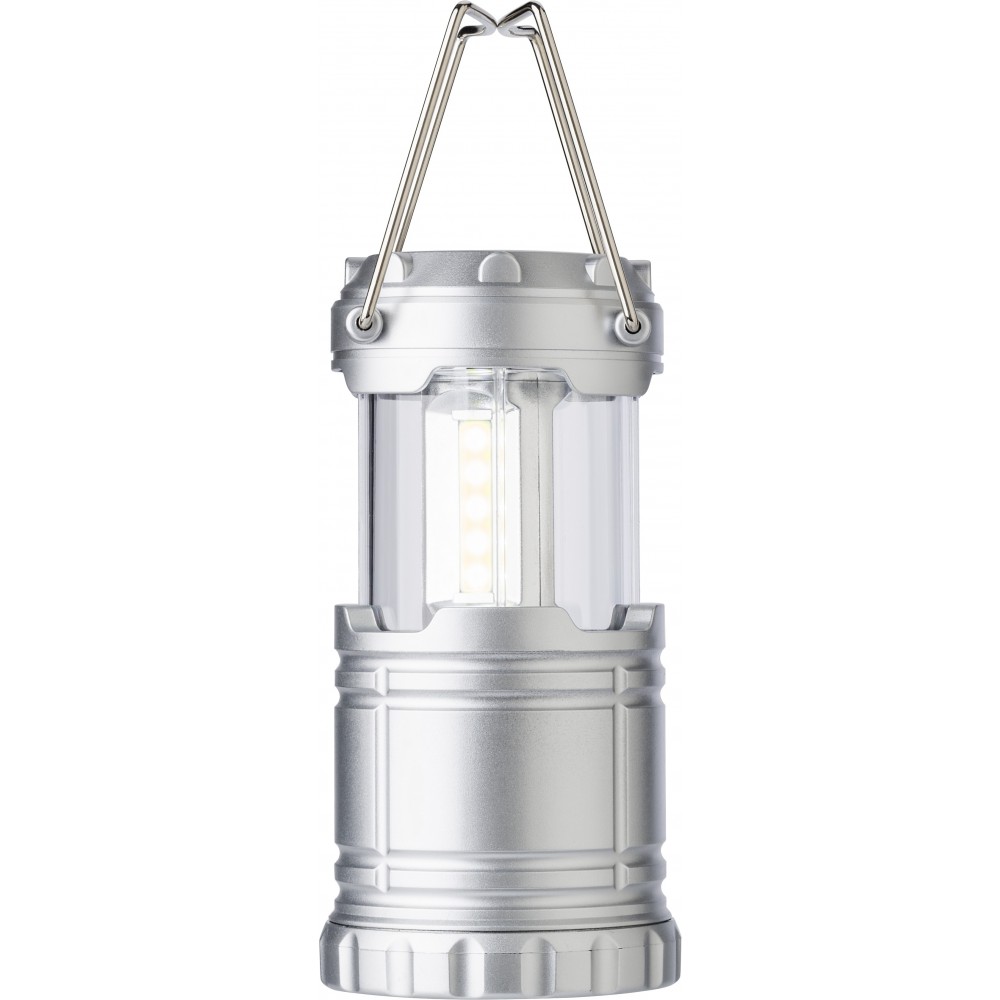 COB-Campinglampe aus ABS-Kunststoff Jordan, Silber (Picknick, Camping, Grillen)