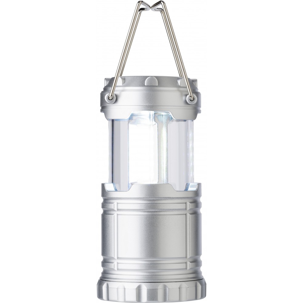 COB-Campinglampe aus ABS-Kunststoff Jordan, Silber (Picknick, Camping, Grillen)