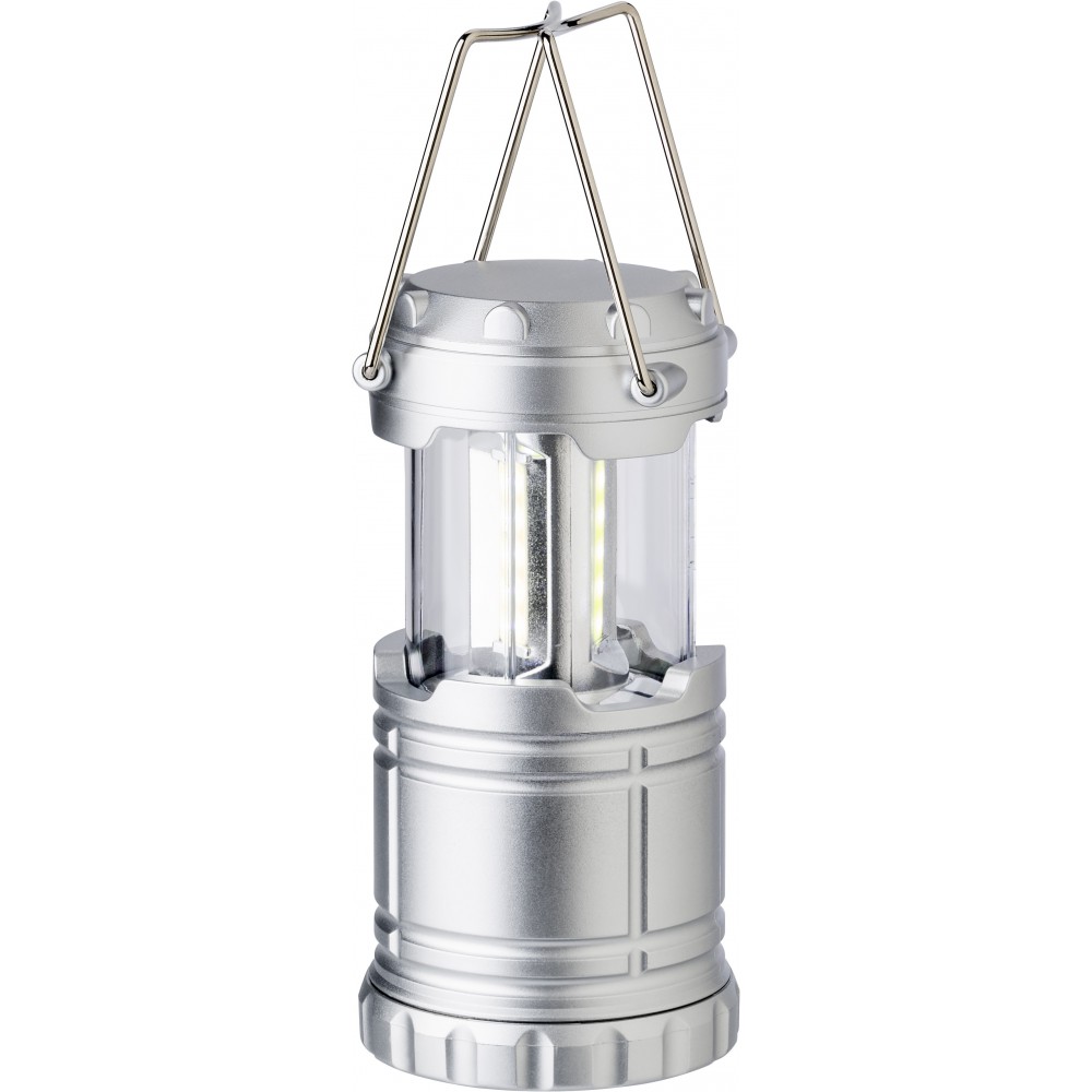 COB-Campinglampe aus ABS-Kunststoff Jordan, Silber (Picknick, Camping, Grillen)