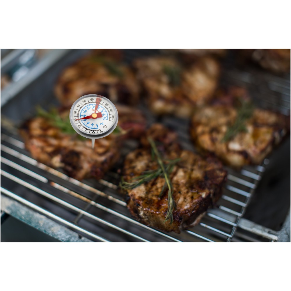 Met Grill-Thermometer, silber (Picknick, Camping, Grillen)